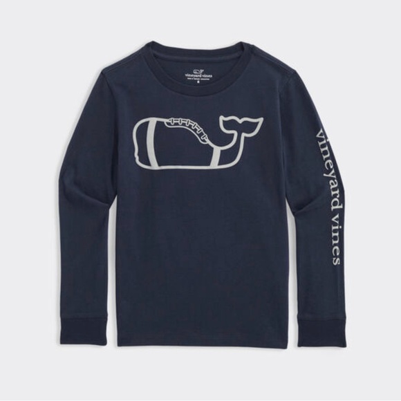Vineyard Vines Boy’s Football Whale Long Sleeve Tee - Picture 4 of 4